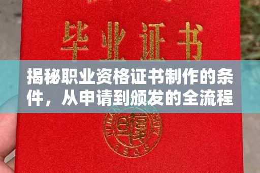 成都揭秘职业资格证书制作的条件，从申请到颁发的全流程解析